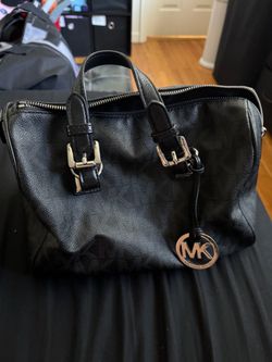 MICHAEL KORS BLACK GRAYSON JET SET MEDIUM SATCHEL