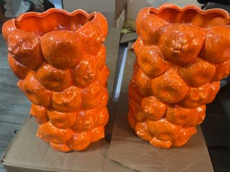 orange vases