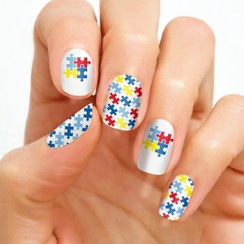 Autism Awareness Color Street Nail Strips