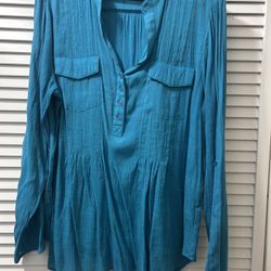 Turquoise Tunic Top Xl. Zac And Rachel Brand 