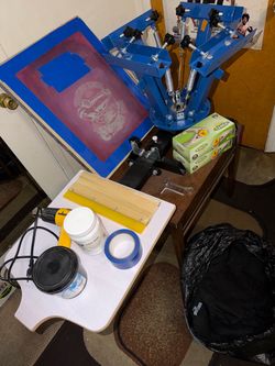 Silk Screen Printing Press with Accessories