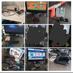 Retro video Game Systems (NES X 2, PS2 X 2, GENESIS X 3, WiiU ) READ