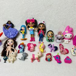 Small Girls Toy Lot Small Dolls Barbie Disney My Little Pony