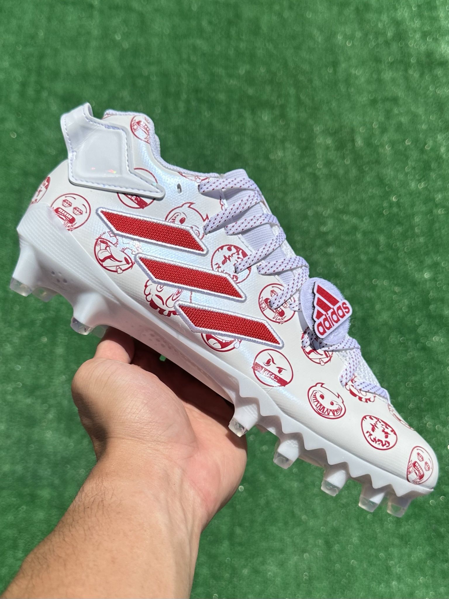 ADIDAS FREAK 22 - BIG MOOD “WHITE / RED” FOOTBALL CLEATS (Size 9.5, Men’s)