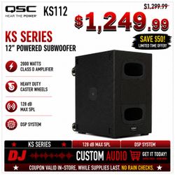 QSC Compact 12 Inch Powered Subwoofer System With DSP 2000 Watts KS112 🚨 Payment Options Available 🚨 No Credit Needed 🚨