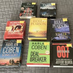 AUDIO BOOKS ON CD LOT OF 8 GREAT HARDLY USED CONDITION  $3 EACH 
