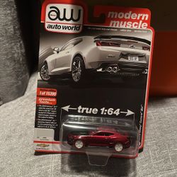 Auto World Ultra Red Chase 2019 Chevy Camaro ZL1 Modern Muscle Release 4B (M)