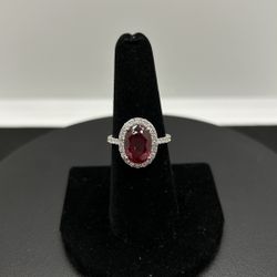 14KW 3CTW Garnet Ring