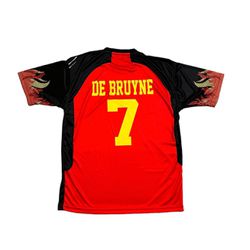 De bruyne 2022-23 Belgium Home National Jersey - Red-Black