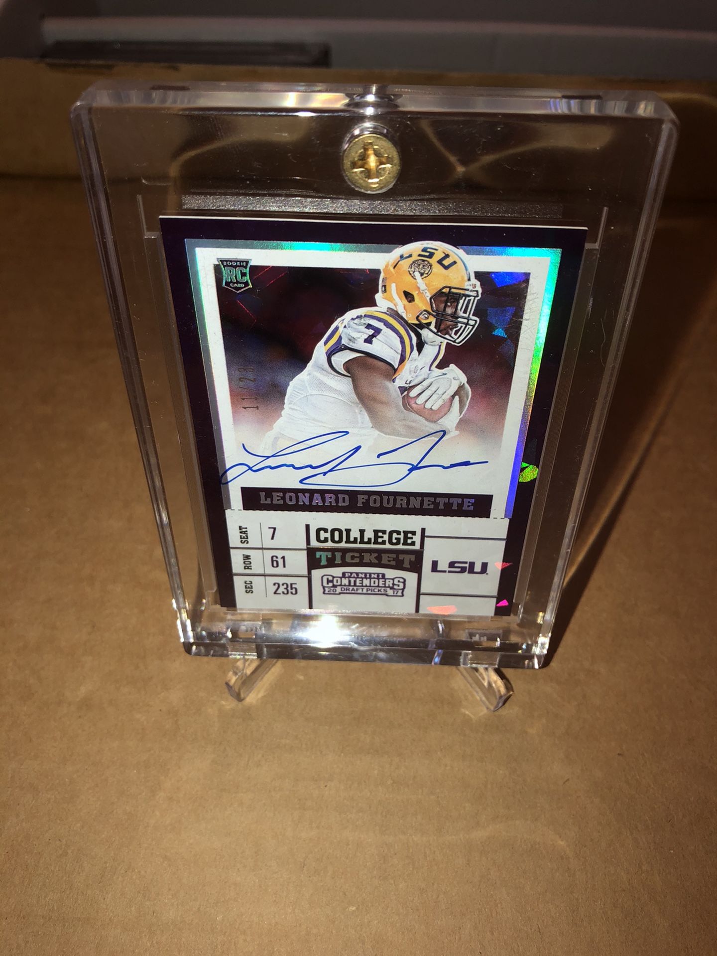 Leonard Fournette 2017 Panini Contenders Cracked Ice Auto RC SSP #11/23🔥