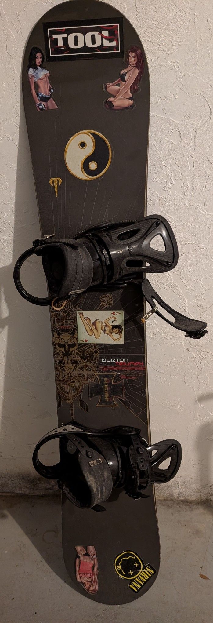 $300 Vintage Burton Triumph Snowboard With Tradition Bindings