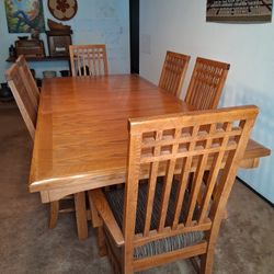 Oak Dining Table With 6 Chairs 