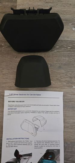 CAN AM RYKER 1 up/driver  backrest
