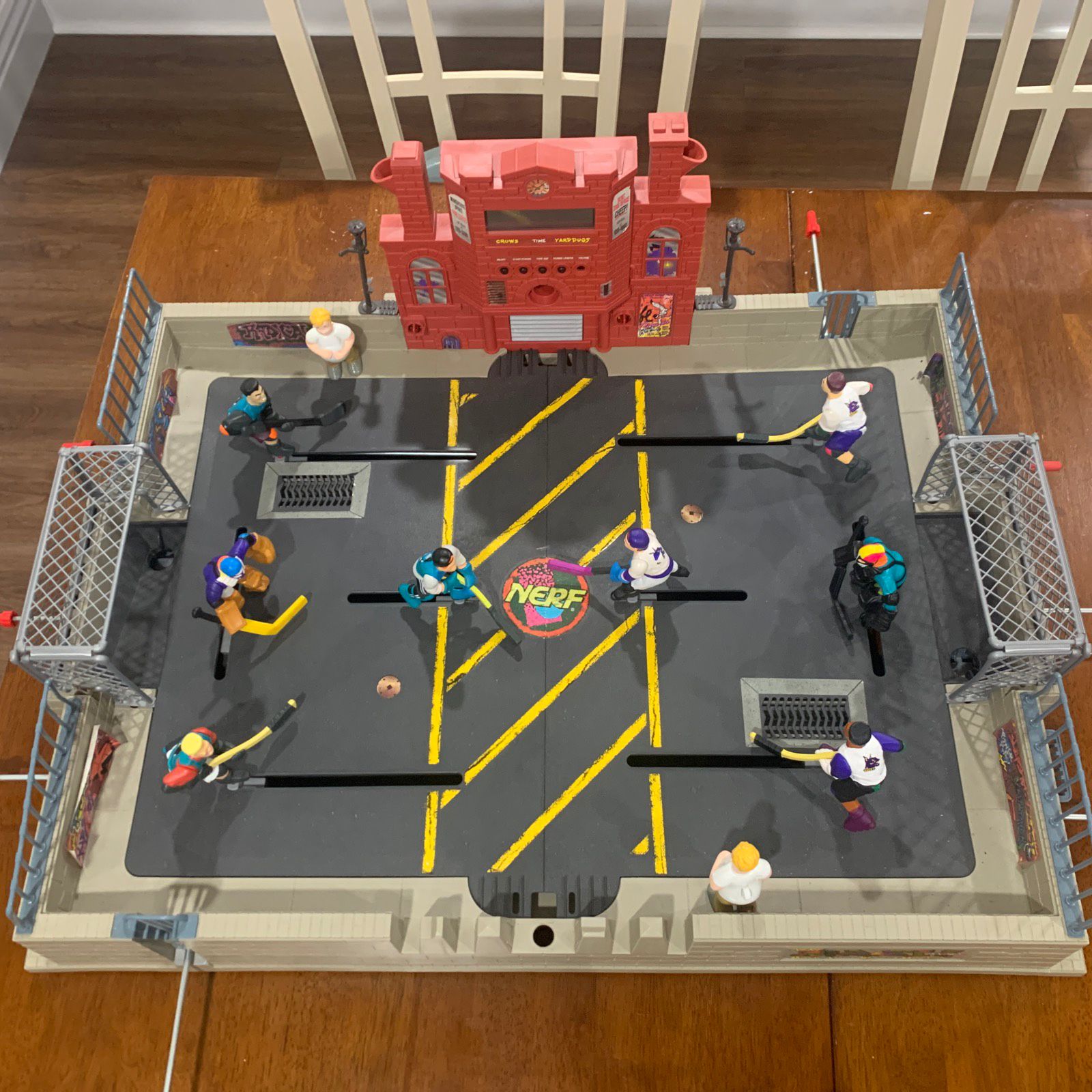 Vintage 1995 NERF BASH BACK ALLEY TABLE STREET HOCKEY GAME Foosball Table Top
