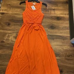 Brand New Woman’s Xhilaration brand Orange Maxi Dress Up For Sale  