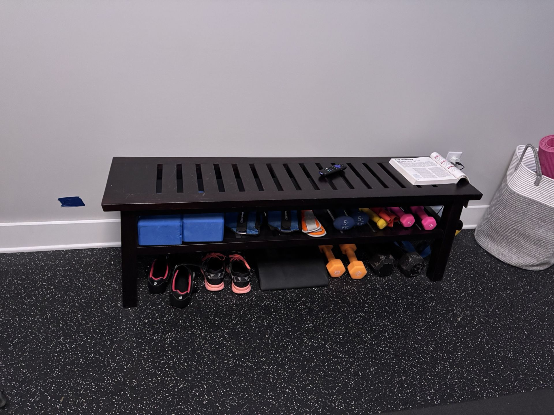 Wooden Bench With Shelf