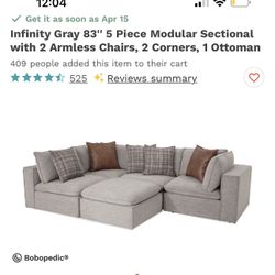 Raylin Fabric Sectional Sofa – Modern, Spacious & Comfortable (Retail $1,599)