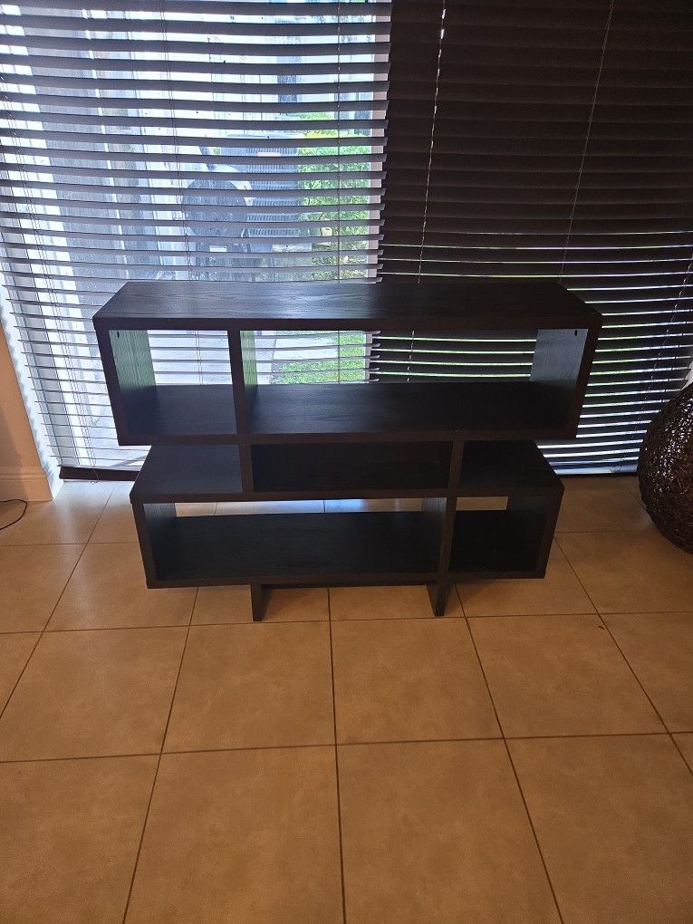 Modern Cube TV Stand / Display Shelf – Espresso Wood