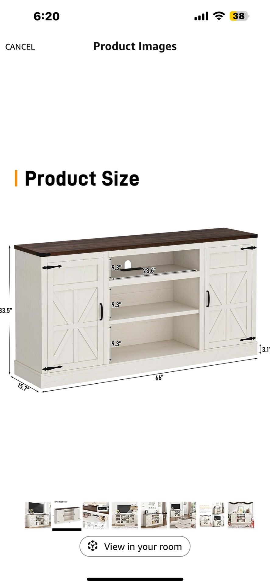66" Farmhouse TV Stand