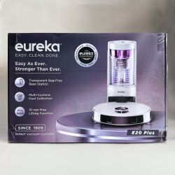 Eureka E20 Plus Robot Vacuum & Mop Combo w/ Bagless Self Emptying Station, NEW, White, App Control