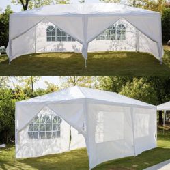 Canopy 10x20ft Canopy Tent with 6 Sidewalls Protable Tent for Parties Beach Camping Party (10x20,White)