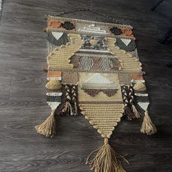 Vintage 70's Don Freedman Fiber Art Woven Textile Wall Hanging Modern Abstract