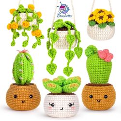 Crochet Kit for Beginners, Beginner Crochet Kits for Adults with Step-by-Step Video Tutorials, DIY Knitting & Crocheting Craft Hobbies Supplies, 6 Pac