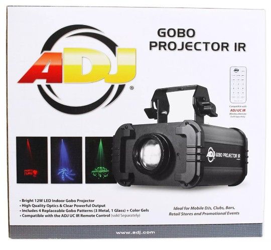 American DJ ADJ GOBO PROJECTOR IR LED Light w/ 4 Colors+4 Patterns