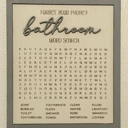  Bathroom Word Search Sign 