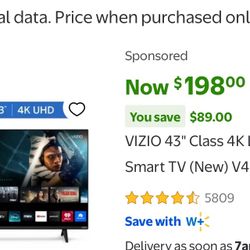 43in Vizio 