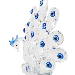 Glass Evil Eye Peacock