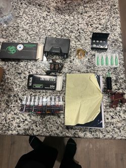 Dragonhawk Tattoo Machine Kit – 2 Machines, Power Supply & Supplies