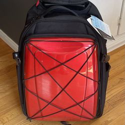 Traveling soon? BNWT! Hideo Wakamatsu Amazing Carry-on Red Travel Suitecase/Backpack
