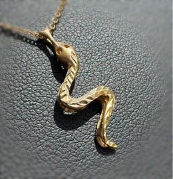 Jewelry 14k Solid Yellow Gold Cute Snake 🐍 Pendant Charm
