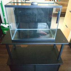  14 gal fish tank with lid and stand
