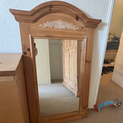 Wooden Hanging Mirror - ( Part Of Bedroom Furniture Set)