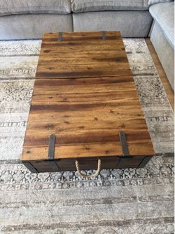 Modern classics industrial cart with wheels coffee table with storage inside made by kincaid they are over $500 with tax on close out price retail was