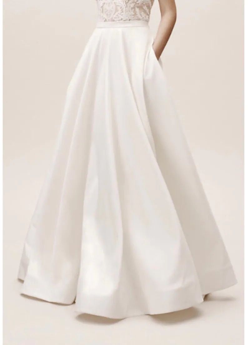 BHLDN Ivory Skirt With Train