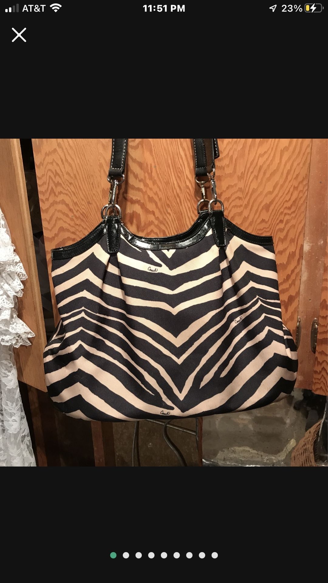 Authentic Coach Zebra Bag