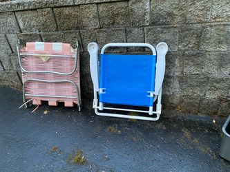 Two Folding Beach Chairs