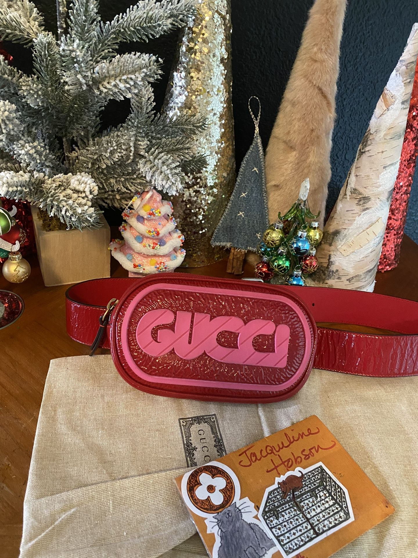 Authentic New Gucci Game Patch Belt Bag Sling Fanny Patent Leather $700