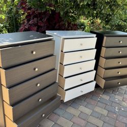 White, Black, Gray, Mocha Chests Available 