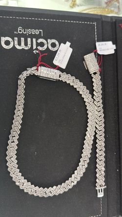 Diamond chain and bracelet 10k