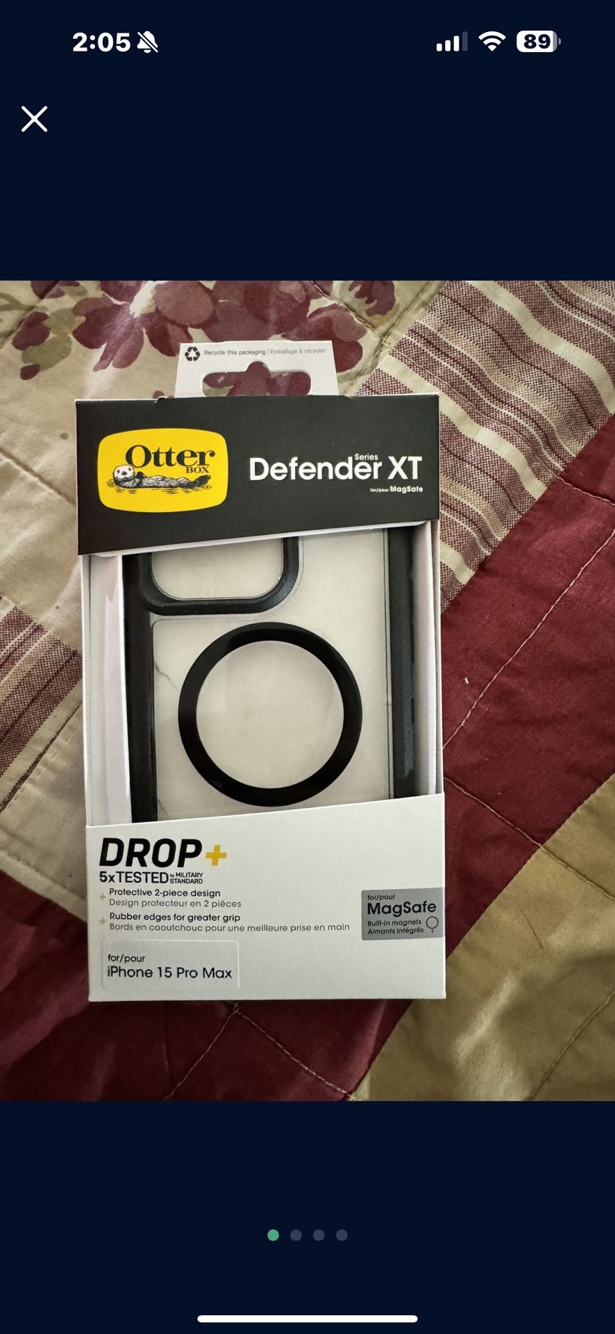 Brand New Otterbox Defender XT Case (Clear & Black) with Lifetime Warranty For iPhone 14/15 Pro Max.