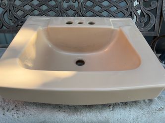 MINT Pair! 1955 NOS Crane "Countess" Sinks - Flawless Mid-Century Tan