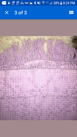 Beautiful Purple Chenille fringe Bedspread - 98" x 84"