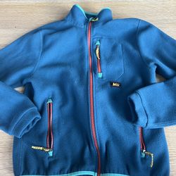 REI Children’s Green And Blue Zip Up Sweat Shirt