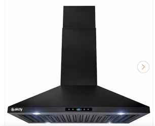 30 in. 343 CFM Convertible Kitchen Island Mount Range Hood in Black Painted Stainless Steel with Touch Control
