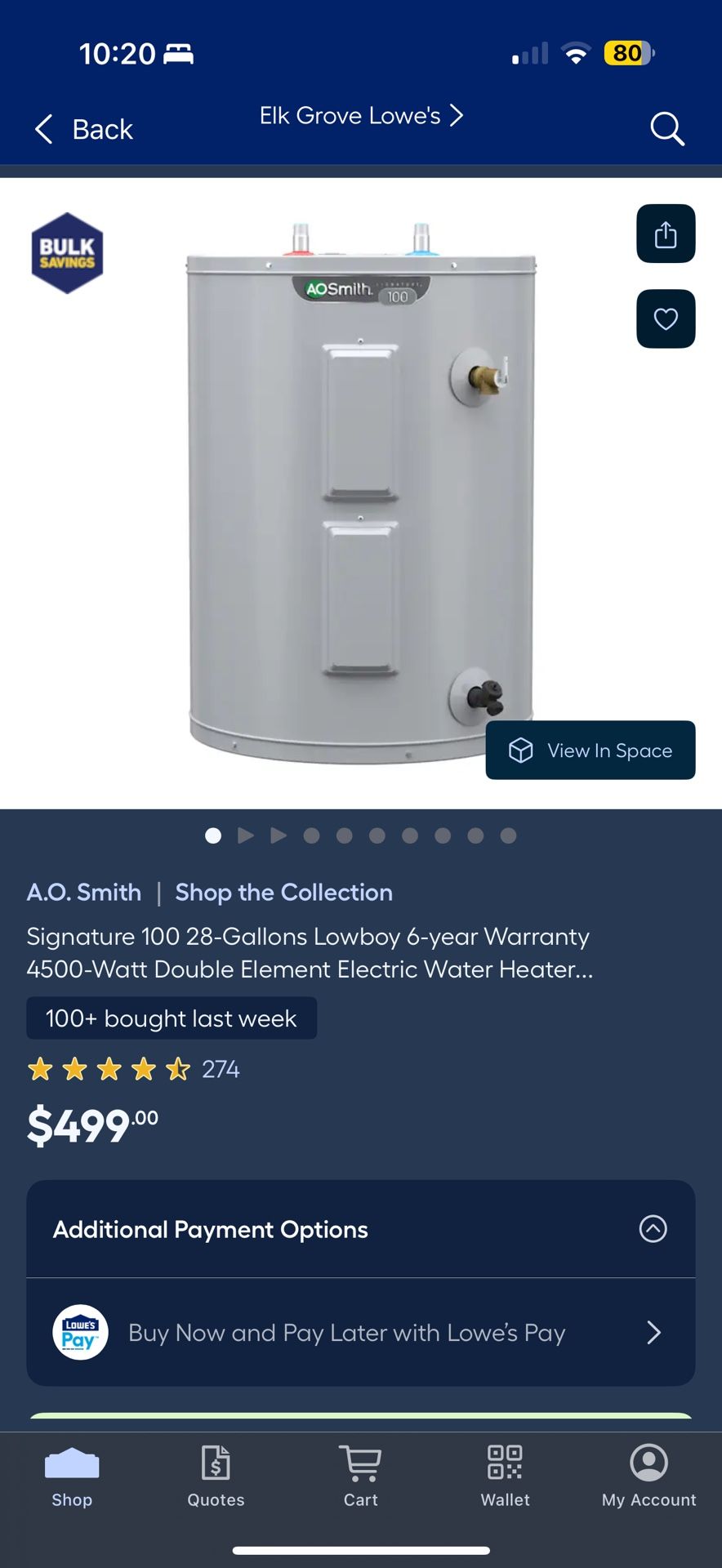 NEW Signature 100 28-Gallons Lowboy 4500-Watt Double Element Electric Water Heater