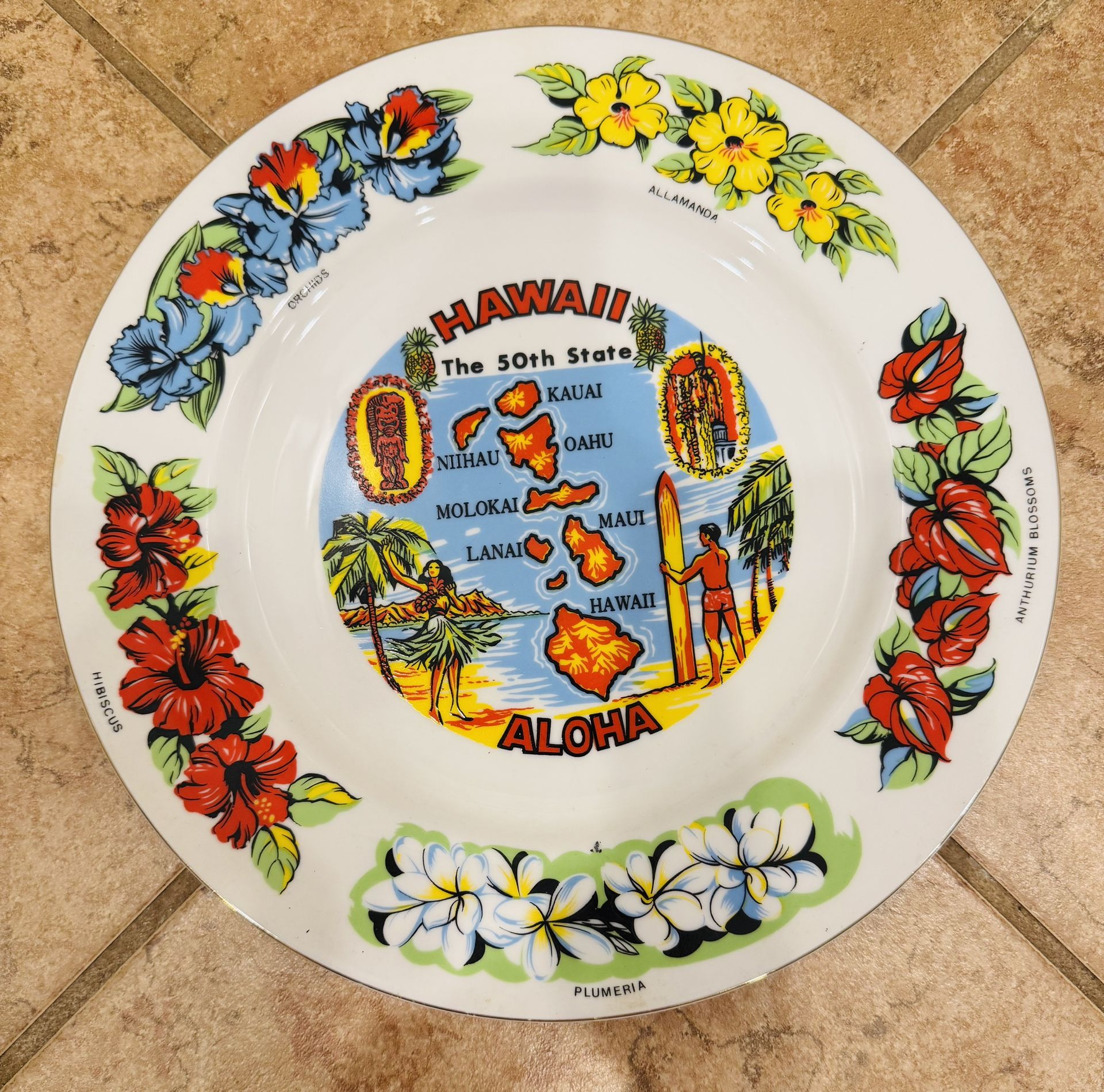 Hawaii 50th State Aloha Collector Plate $10